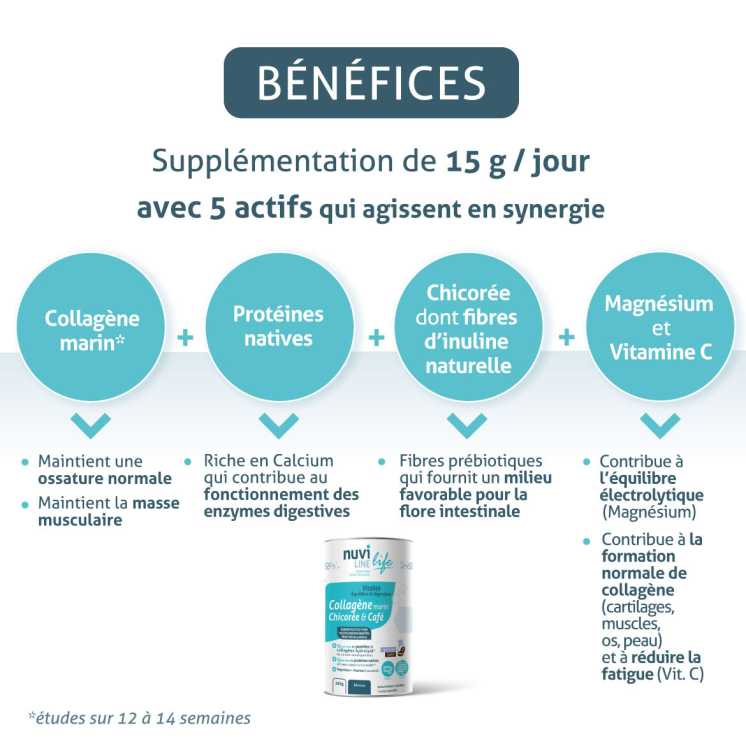 Collagène marin poudre avec Chicorée - Digestion et vitalité - 360g