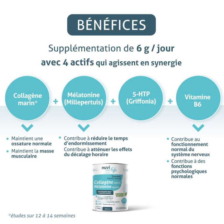 Collagène Marin Sommeil - Sérénité - Mélatonine et 5-HTP