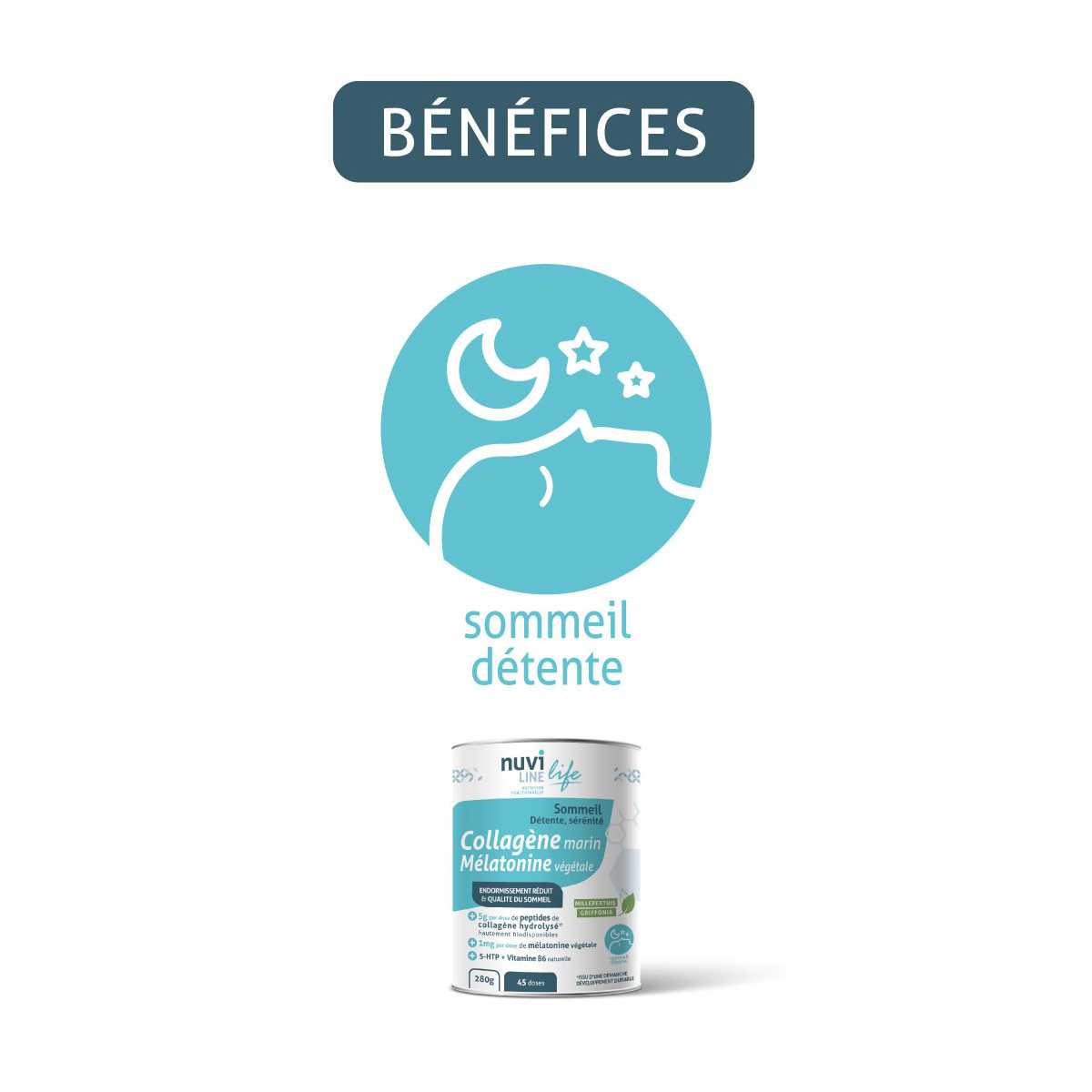 Collagène Marin Sommeil - Sérénité - Mélatonine et 5-HTP