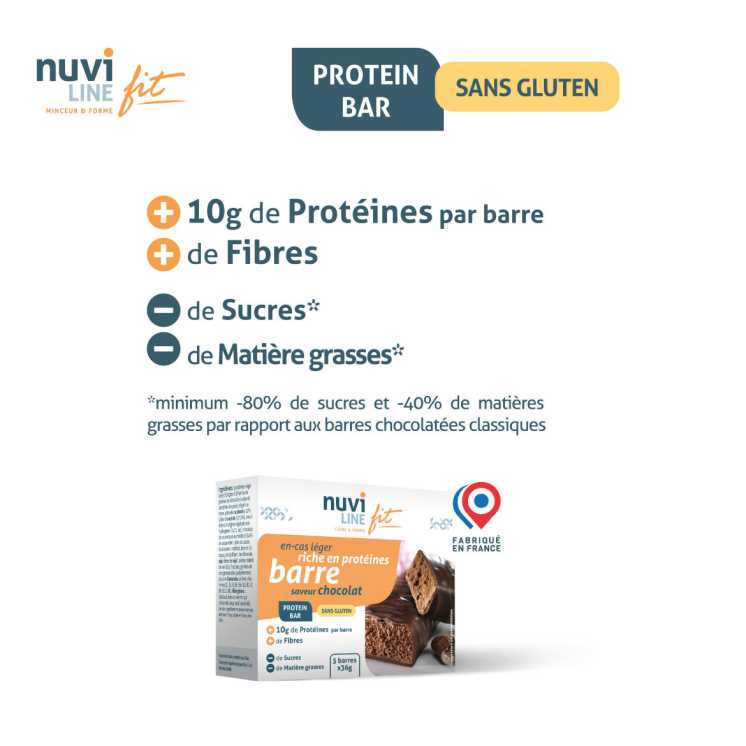 Barre chocolat riche en protéine