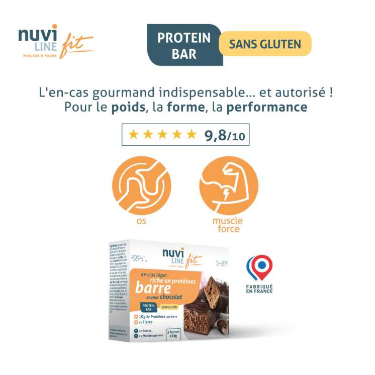 Barre chocolat riche en protéine