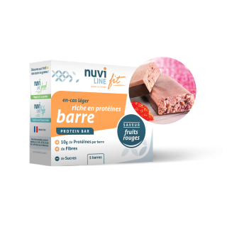 Barre aux fruits rouges, riche en protéines, légère en sucres Nuviline
