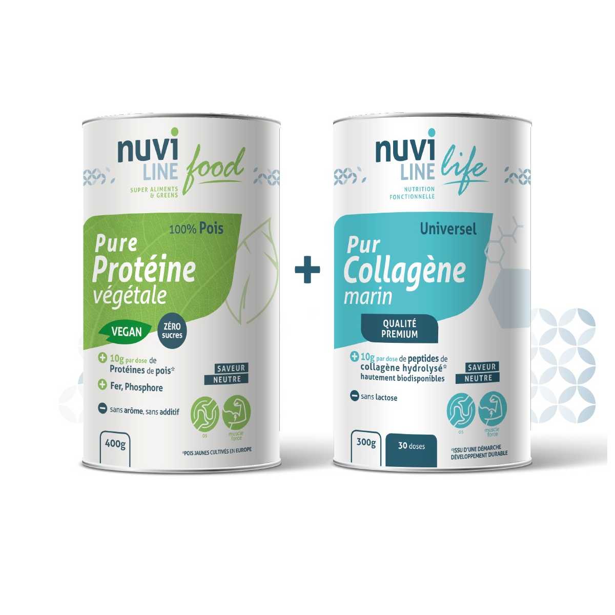 Pack Duo - Collagène marin pur + Pure protéine végétale pois