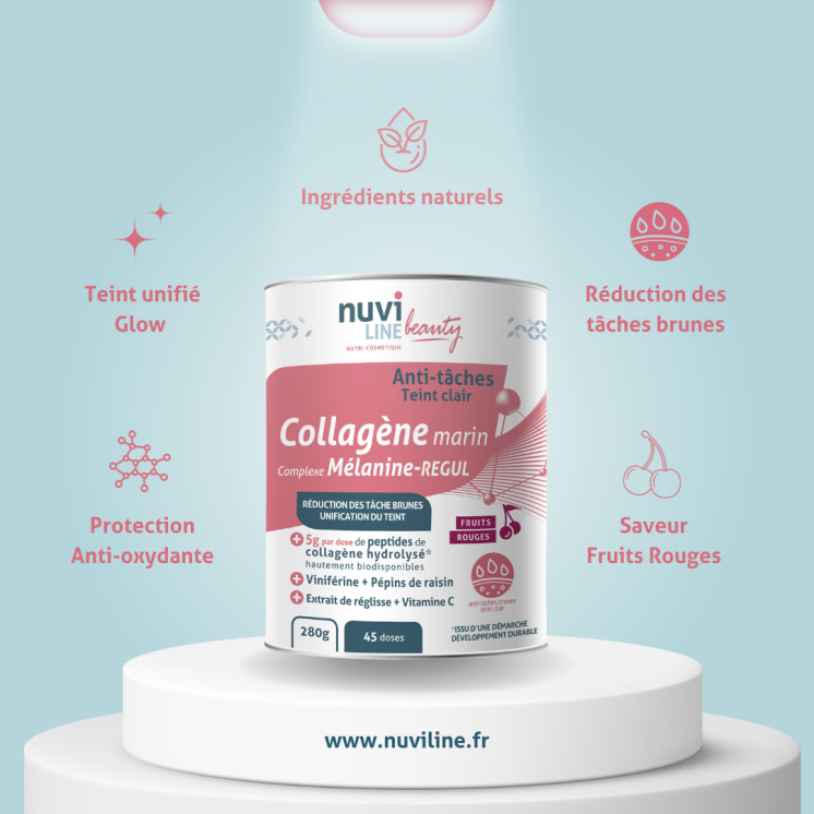 Collagène marin beauté anti-tâches, teint clair, avec complexe mélanine régul