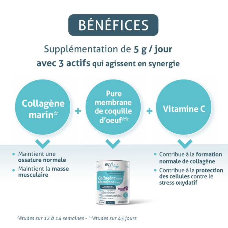Collagène marin poudre - 280g - Articulations Plus - Formule renforcée